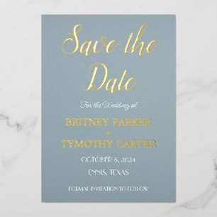Invitation En Aluminium Script photo de mariage moderne code QR bleu pouss