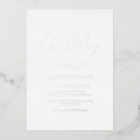 Script rustique simple Baby shower élégant Argent
