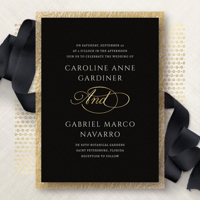 Invitation En Aluminium Script Typography Contemporary Wedding (Créateur téléchargé)