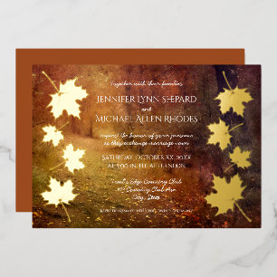 Invitation En Aluminium sentier automnal aux feuilles d'érable tombantes m