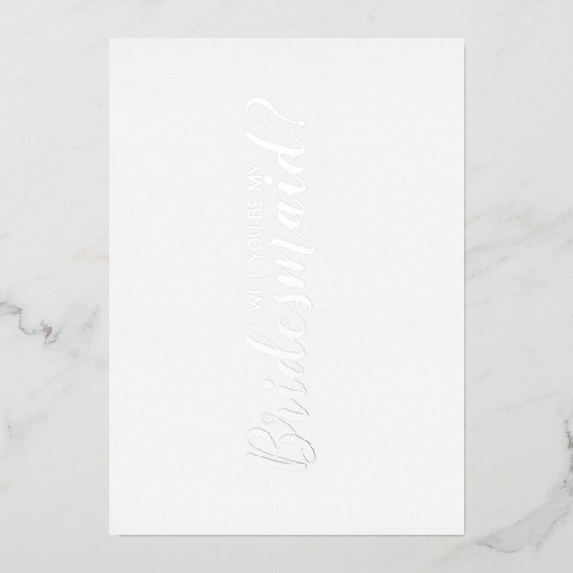 Invitation En Aluminium Seras-Tu Ma Demoiselle D'Honneur? Écriture Moderne (Recto)