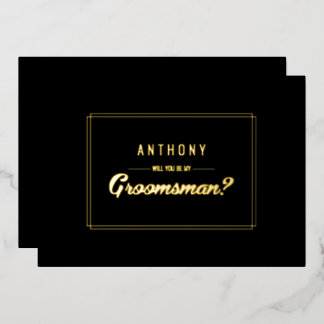 Invitation En Aluminium Seras-tu mon garçon d'honneur? Mariage Black Gold