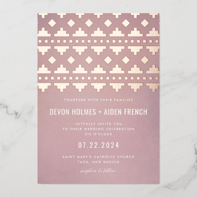 Invitation En Aluminium Shell Pink Sud-Ouest Gleam Mariage Rose Gold (Recto)