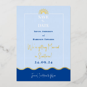 Invitation En Aluminium SIENNA Modern Destination Gold Foil Enregistrer la