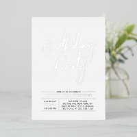 Silver Modern Brush Script Adult Anniversaire Part