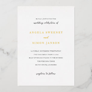 Invitation En Aluminium Simon Simple Mariage élégant