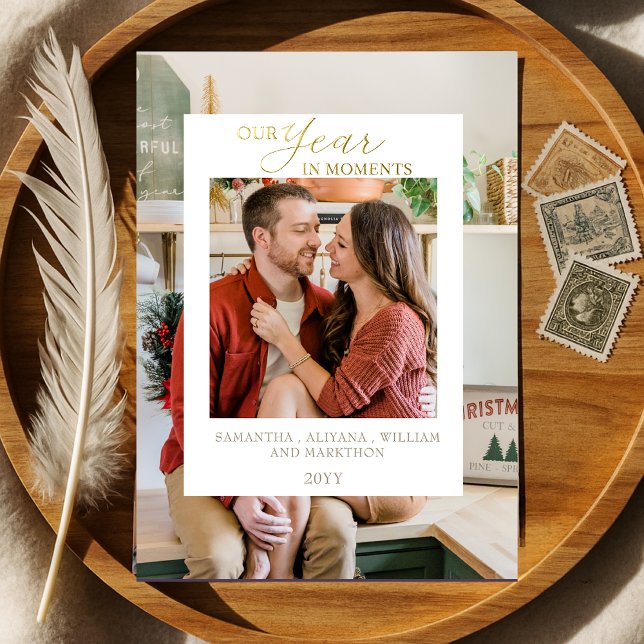 Invitation En Aluminium Simple année en moments Famille Photo Noël (Créateur téléchargé)