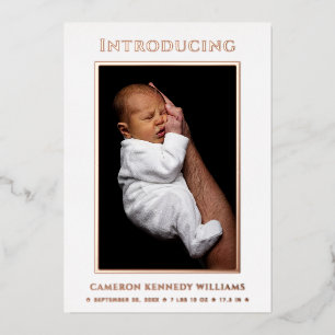 Invitation En Aluminium Simple Bonjour Bébé Mignon Photo Naissance Personn