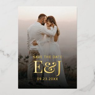 Invitation En Aluminium Simple Élégance Moderne Enregistrer Le Mariage Dat