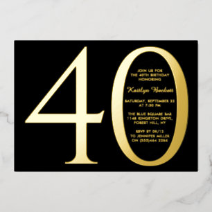 Invitation En Aluminium Simple Élégance Typographie Milestone Anniversaire