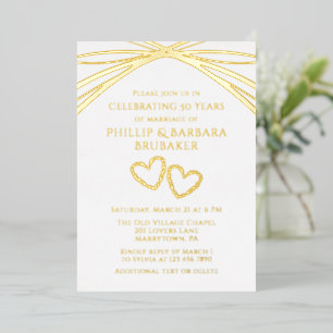 Invitation En Aluminium Simple Élégant Arche Or 50e Anniversaire de Mariag