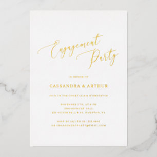 Invitation En Aluminium Simple Elegant Engagement Party