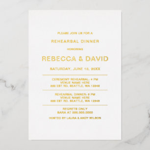 Invitation En Aluminium Simple Élégant Luxe Dîner de Répétition