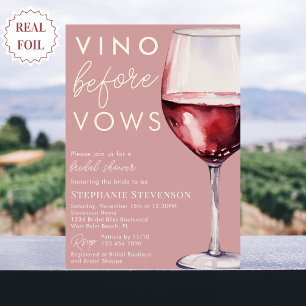 Invitation En Aluminium Simple Élégant Rose Vino Avant Vœux Réception de M