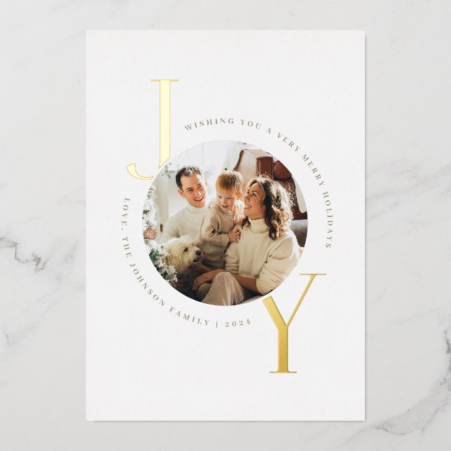 Invitation En Aluminium Simple Gold Joie (Recto)
