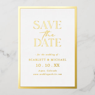 Invitation En Aluminium Simple Gold Save The Date