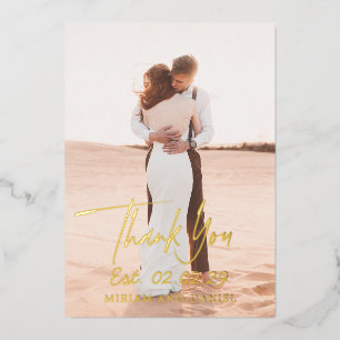 Invitation En Aluminium Simple Gras Date Photo Moderne Merci Mariage