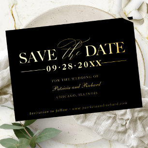 Invitation En Aluminium Simple Mariage Élégant Enregistrer La Date
