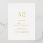 Invitation En Aluminium Simple minimaliste 30e anniversaire de fête Gold<br><div class="desc">Cette simple invitation minimaliste de 30e anniversaire en feuille d'or est parfait pour un événement moderne. Le design sobre et élégant présente une typographie de script classique et sophistiquée en feuille d'or.</div>