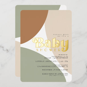 Invitation En Aluminium Simple Minimaliste Bohème Tons Terre Baby Shower F