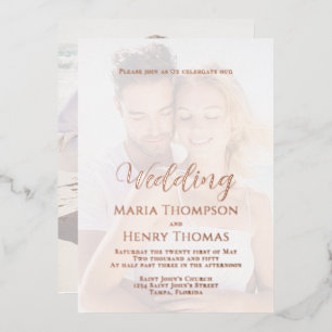 Invitation En Aluminium Simple minimaliste noir script de calligraphie pho