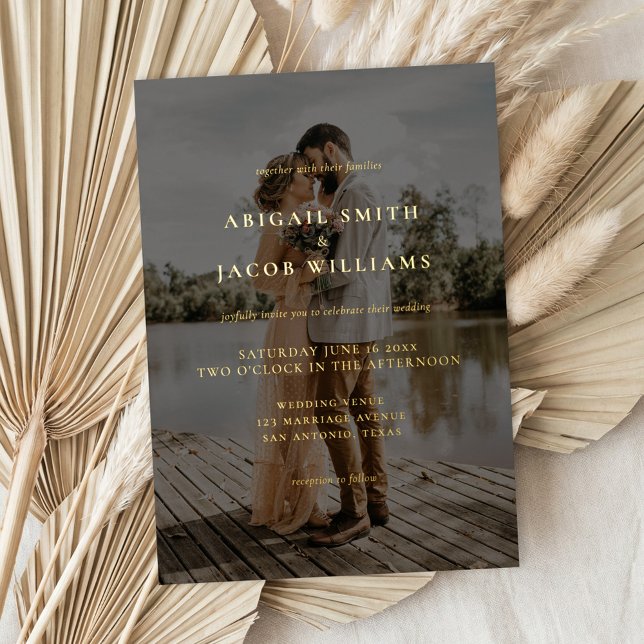 Invitation En Aluminium Simple Modern Elegant Photo Wedding (Créateur téléchargé)