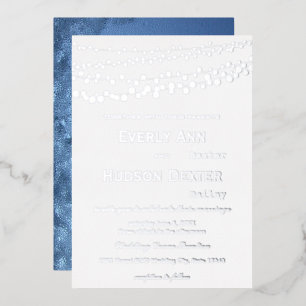 Invitation En Aluminium Simple moderne Silver Froid Galaxy Mariage