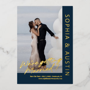 Invitation En Aluminium Simple Note FOIL Couleur Personnalisée Enregistrer