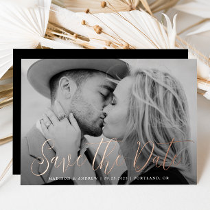 Invitation En Aluminium Simple rose gold en écriture manuscrite Photo Fair