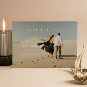 Invitation En Aluminium Simple Typographie pleine photo double face 3 phot