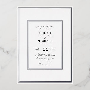 Invitation En Aluminium Simplement Mariage Divin Silver Foil