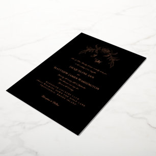 Invitation En Aluminium Simplement Rose or Vintage Black II