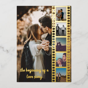 Invitation En Aluminium Six Photos Collage Film Save the Date