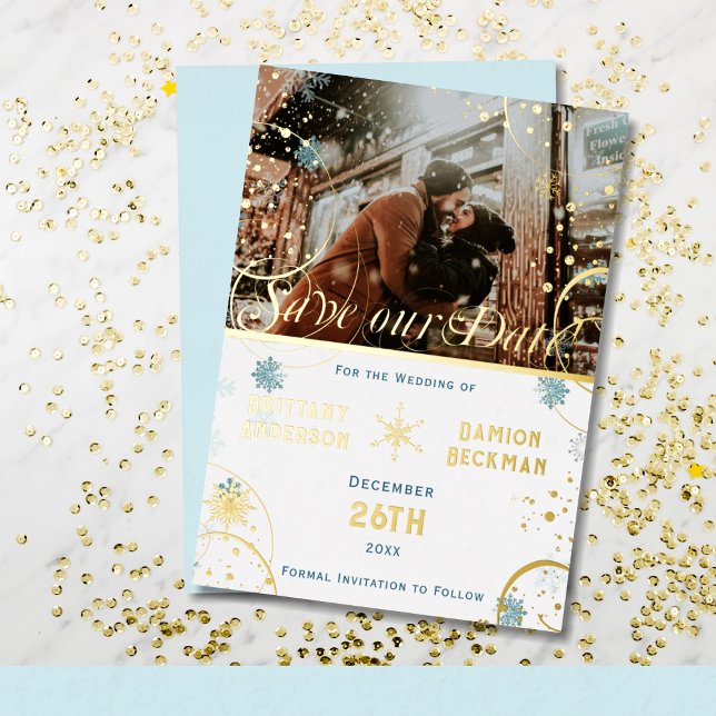 Invitation En Aluminium Snowflake Winter Wonderland Wedding Enregistrer la (Créateur téléchargé)