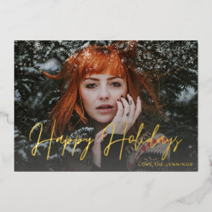 Invitation En Aluminium Snowflakes Light & Photo(s) Holiday