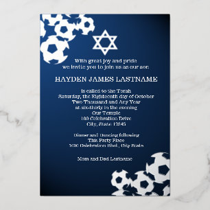 Invitation En Aluminium Soccer Bar Mitzvah