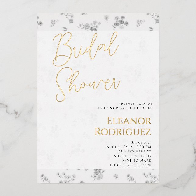 Invitation En Aluminium Soft White Bridal Shower Invite (Recto)