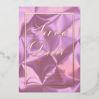 Soie rose Enregistrer la date Gold Pressé