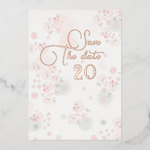 Invitation En Aluminium Soin Thé Roses Mariage Enregistrer La Date