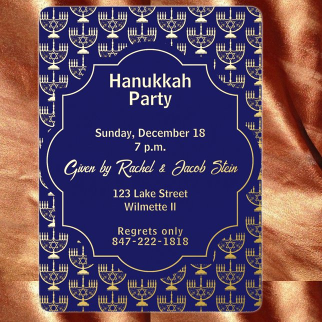 Invitation En Aluminium Soirée de dîner autour de la menorah de Hanoukka (Créateur téléchargé)