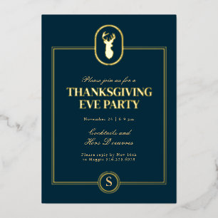 Invitation En Aluminium Soirée de la veille de Thanksgiving au Stag Classi