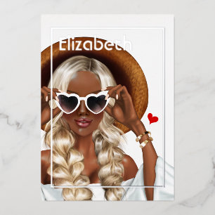 Invitation En Aluminium Soirée d'été d'argent et d'or