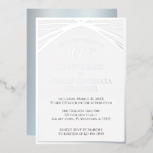 Invitation En Aluminium Soirée du 60e anniversaire de l'Elégant Diamant Ma