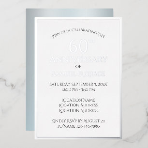 Invitation En Aluminium Soirée du 60e anniversaire du Mariage sur mesure