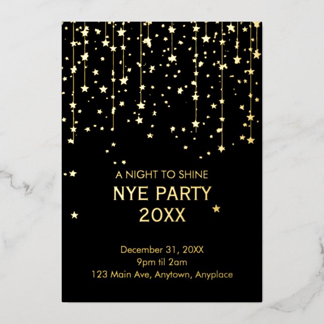 Invitation En Aluminium Soirée du Nouvel An (Recto)