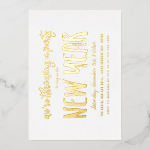 Invitation En Aluminium Soirée du Nouvel An Brossée