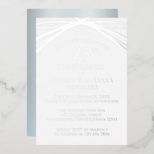 Invitation En Aluminium Soirée élégante Arch Silver 25ème Mariage