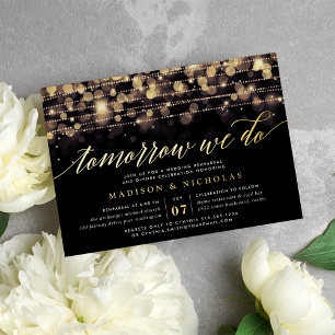 Invitation En Aluminium Soirée enchantée Dîner de répétition