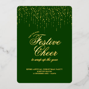 Invitation En Aluminium Soirée Festive Cheer Green Festive