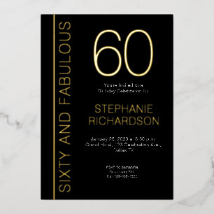 Invitation En Aluminium Soixante ans et Fabuleux Fête d'anniversaire de 60